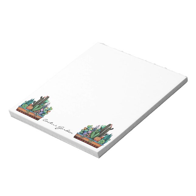 Bloco De Notas Jardim De Cactus Caquetado Em Pote (Invertido)