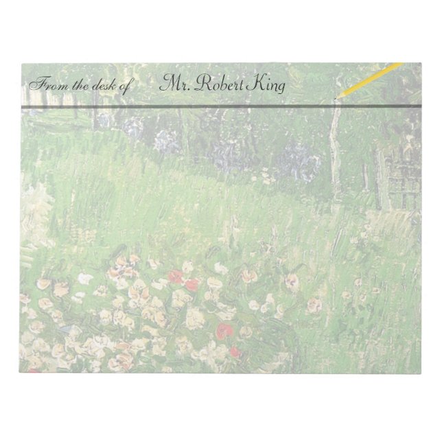 Bloco De Notas Jardim de Daubigny, Vincent Van Gogh. (Frente)