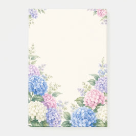 Bloco De Notas Jardim de Hortênsias em Aquarela
