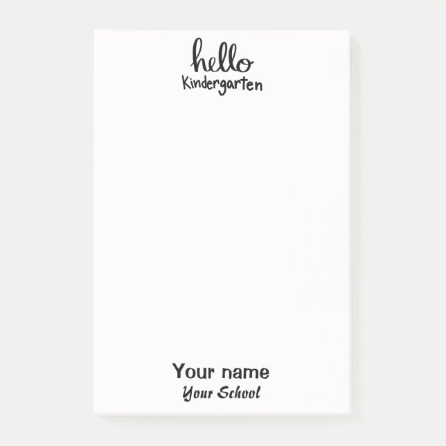 Bloco De Notas Jardim de Infância Preto e Branco (Frente)