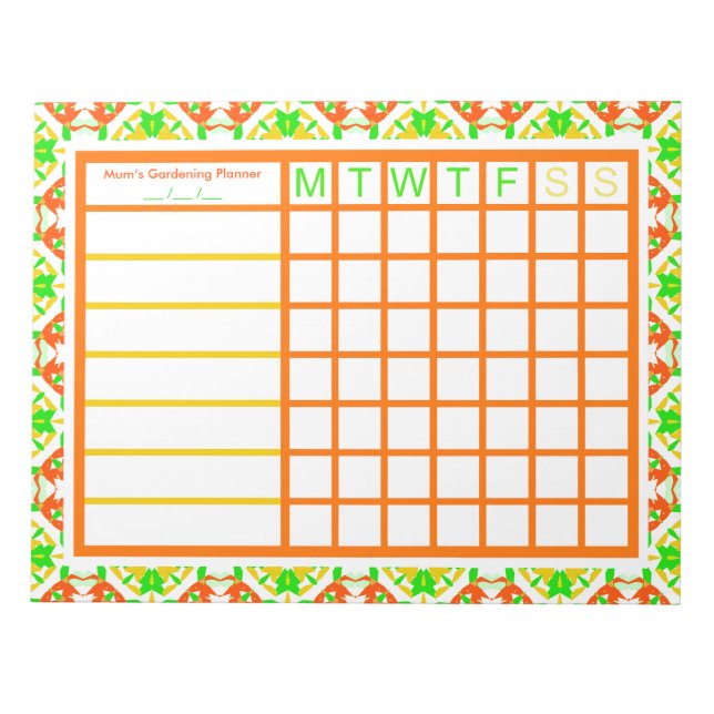 Bloco De Notas Jardim de Jardim Cultive Seu Próprio Plano do Plan (Frente)