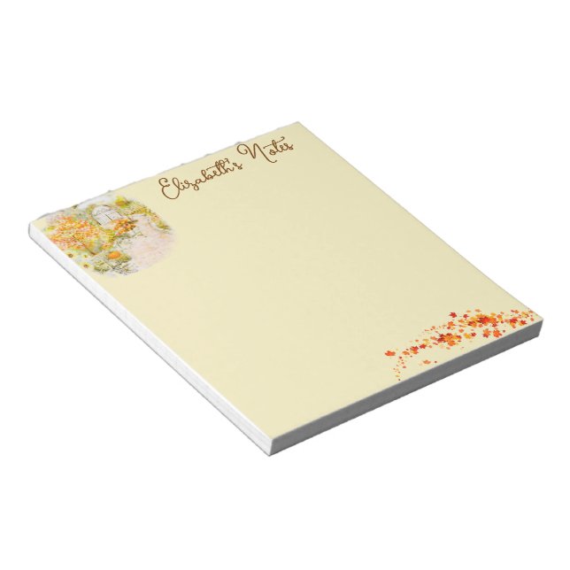 Bloco De Notas jardim de outono personalizado (Inclinado)