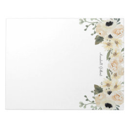 Bloco De Notas Jardim de Rosas Florais em Aquarela Moderna com Fo