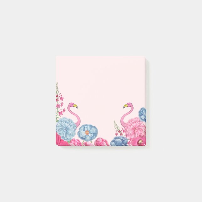 Bloco De Notas Jardim exótico de flamingos rosa 2 (Frente)