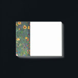 Bloco De Notas Jardim Flor Gustav Klimt<br><div class="desc">Notas de posto que apresentam a pintura de óleo do Jardim de Fazendas com Girassóis de Gustav Klimt (1907). Um belo jardim de girassóis e belas flores azuis,  vermelhas,  roxas,  rosa e brancas. Um presente de excelente para fãs de Arte Nouveau e de Arte Austríaca.</div>