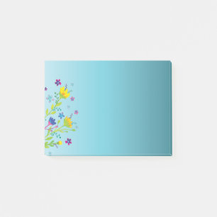 Bloco De Notas Jardim floral de aquarela colorida