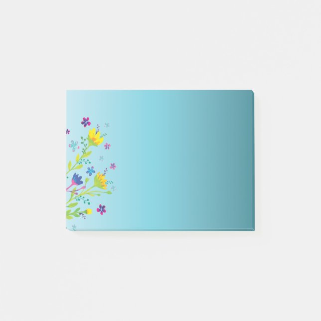 Bloco De Notas Jardim floral de aquarela colorida (Frente)