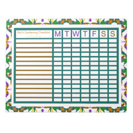 Bloco De Notas Jardim Jardineiro Fazendo Planejador Semanal Cresc