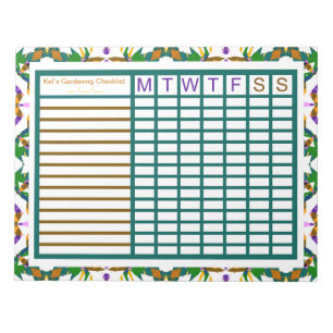 Bloco De Notas Jardim Jardineiro Fazendo Planejador Semanal Cresc