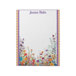 Bloco De Notas Jardim Roxo Blooming