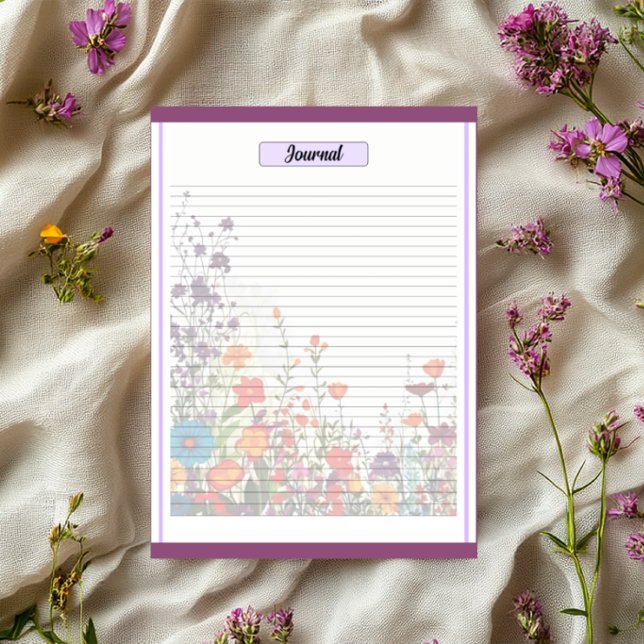 Bloco De Notas Jardim Roxo Florido_ Diário (Criador carregado)