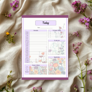 Bloco De Notas Jardim Roxo Florido _ Hoje