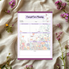 Bloco De Notas Jardim Roxo Sangrento _ Planejamento de Cuidados d