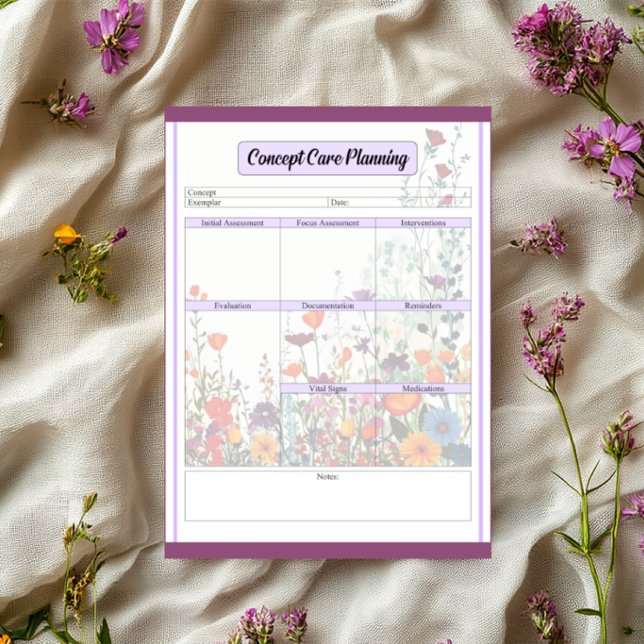 Bloco De Notas Jardim Roxo Sangrento _ Planejamento de Cuidados d (Criador carregado)