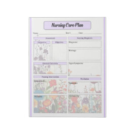 Bloco De Notas Jardim Roxo Sangrento - Plano de Cuidados de Enfer