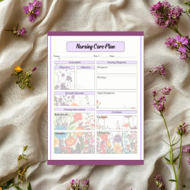 Bloco De Notas Jardim Roxo Sangrento - Plano de Cuidados de Enfer