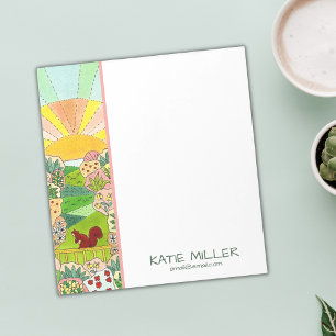 Bloco De Notas Jardim Sunrise do Esquilo Personalizado