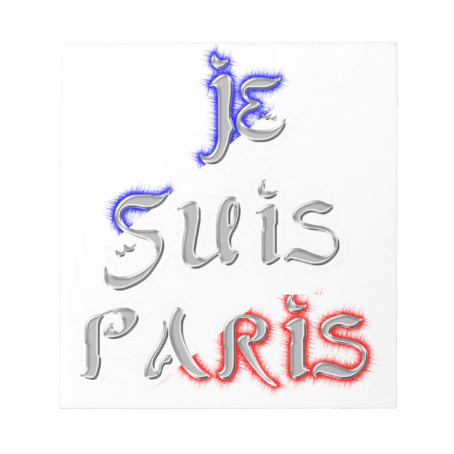 Bloco De Notas Je Suis Paris Eu amo Paris (Frente)