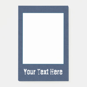 Bloco De Notas Jeans Azuis Faux Negar Texto Personalizado Postar 