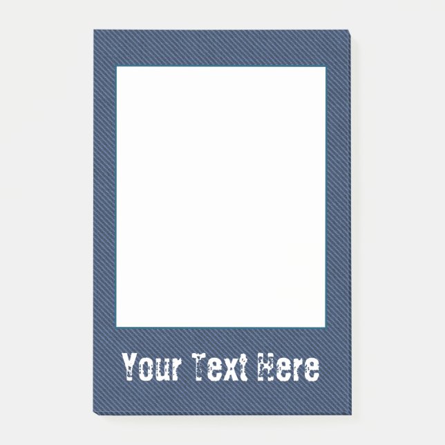 Bloco De Notas Jeans Azuis Faux Negar Texto Personalizado Postar  (Frente)