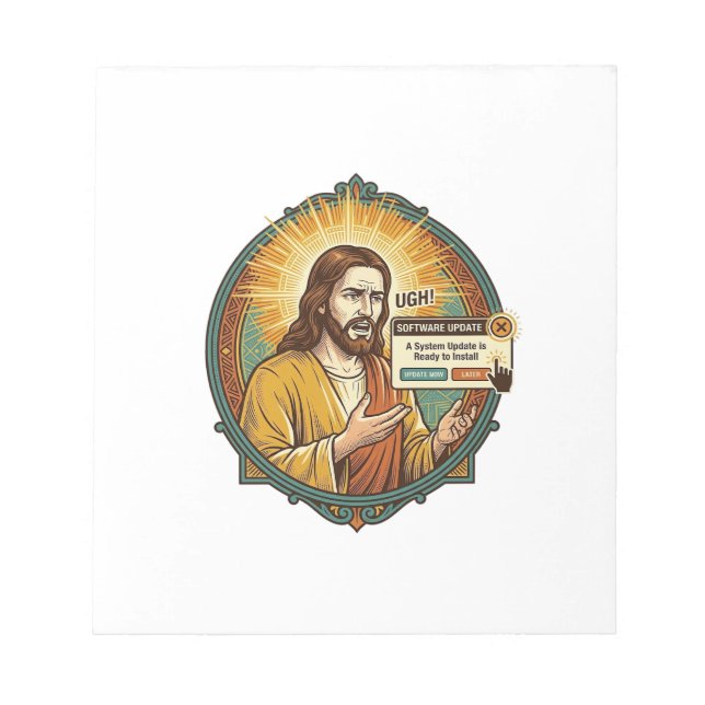 Bloco De Notas Jesus Atualização de Software Irritante Pop Up Hum (Frente)