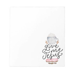 Bloco De Notas Jesus, café, rosquinha (aquarela).