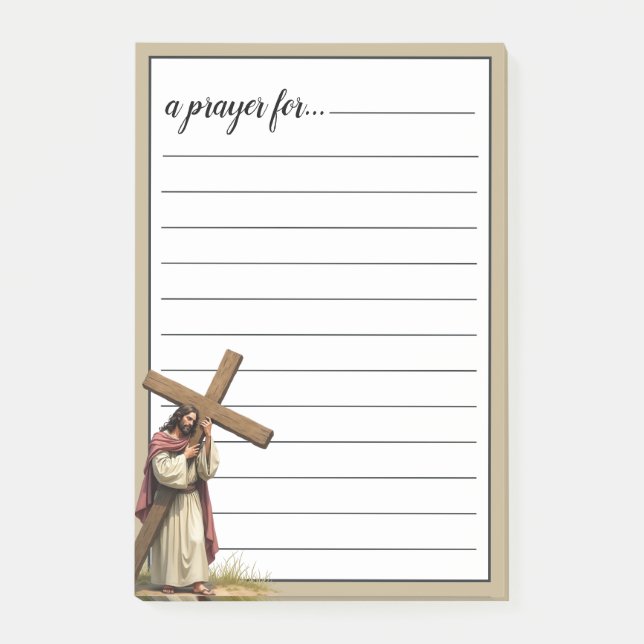 Bloco De Notas Jesus Carregando a Cruz Sala de Oração (Frente)
