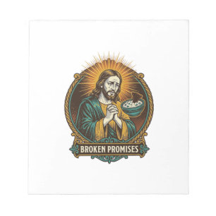 Bloco De Notas Jesus Chip Quebrado Preso Na Tigela De Molho Humor