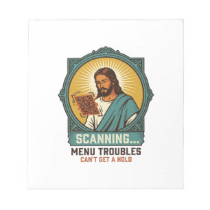 Bloco De Notas Jesus Código QR Borroso Não Funciona Menu Humor Té