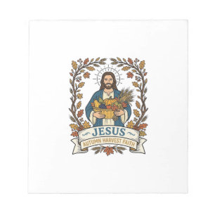 Bloco De Notas Jesus Colheita de Outono Fé Jesus Colheita de Outo