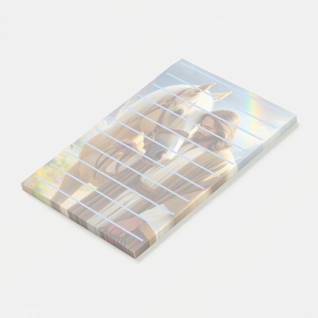 Bloco De Notas Jesus com Cavalo de Palomino na Paisagem Cênica (Inclinado)