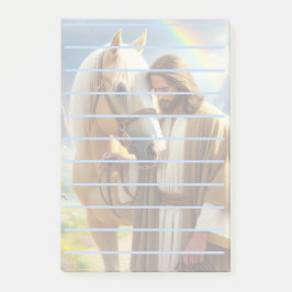 Bloco De Notas Jesus com Cavalo de Palomino na Paisagem Cênica