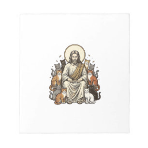 Bloco De Notas Jesus e Gatos Vintage