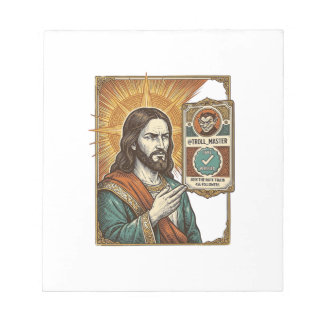 Bloco De Notas Jesus Fake Verificado Marca de Verificação Golpe T