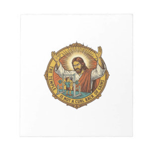 Bloco De Notas Jesus Flexões de Bíceps Irritado no Rack de Agacha