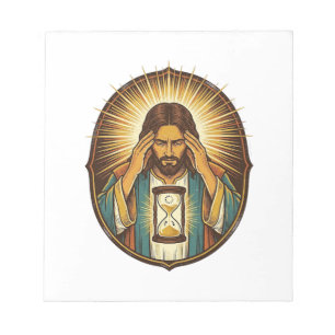 Bloco De Notas Jesus Impaciente Carregando Ampulheta Internet Len