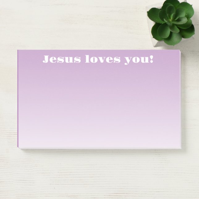 Bloco De Notas Jesus te ama! | roxo ombre (Escritótio)