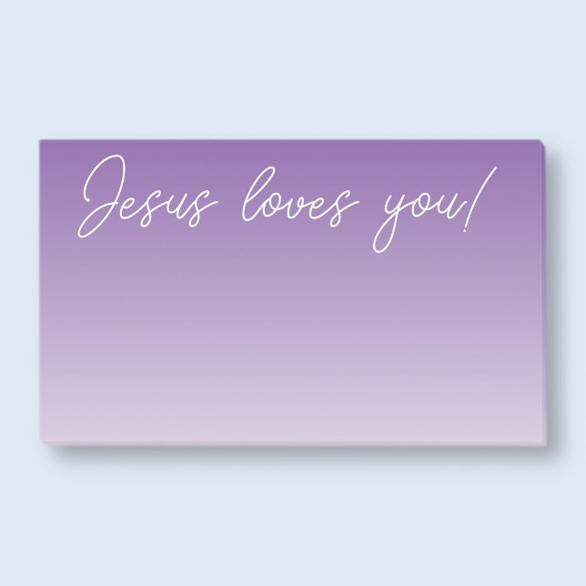 Bloco De Notas Jesus te ama! | roxo ombre (Criador carregado)