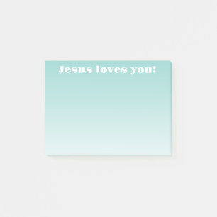 Bloco De Notas Jesus te ama! teal ombre