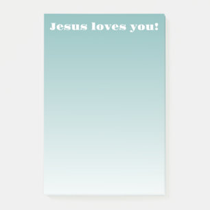 Bloco De Notas Jesus te ama!   teal ombre