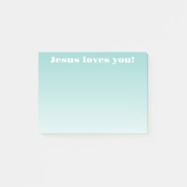 Bloco De Notas Jesus te ama! | tom teal ombre