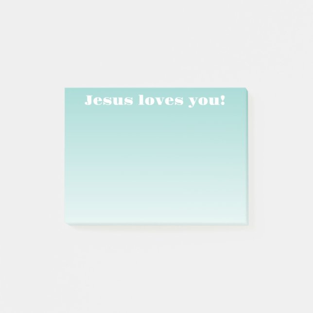 Bloco De Notas Jesus te ama! | tom teal ombre (Frente)