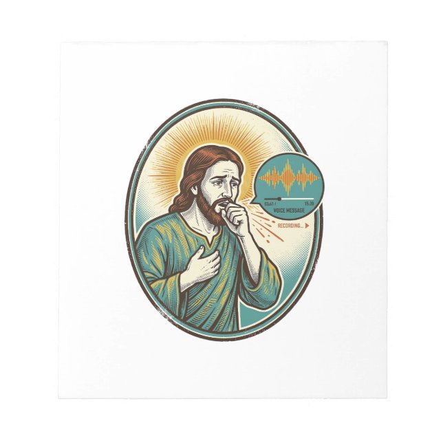 Bloco De Notas Jesus Tossindo Nota de Voz de Audio Mensagem de Te (Frente)