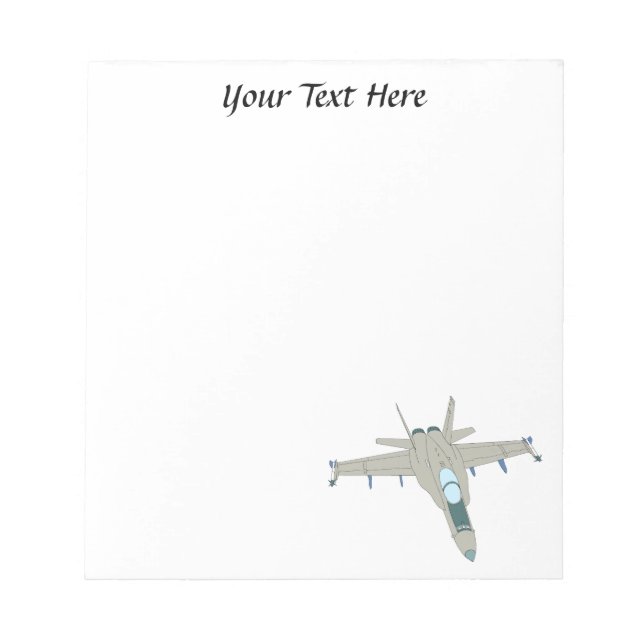 Bloco De Notas Jet Fighter F18 Hornet Design (Frente)