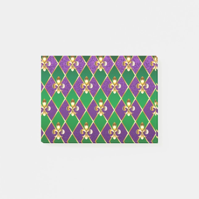 Bloco De Notas Jewelry Background Mardi Gras (Frente)