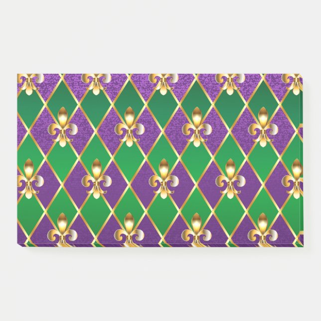 Bloco De Notas Jewelry Background Mardi Gras (Frente)