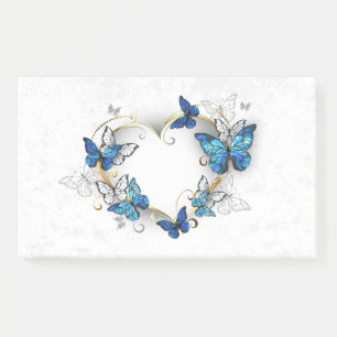 Bloco De Notas Jewelry Heart with Butterflies Morpho