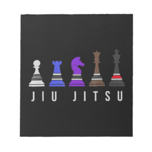 Bloco De Notas jiu Jitsu treinando xadrez, presente com texto.