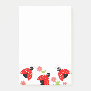 Bloco De Notas Joaninhas Florais de Post-it Notes