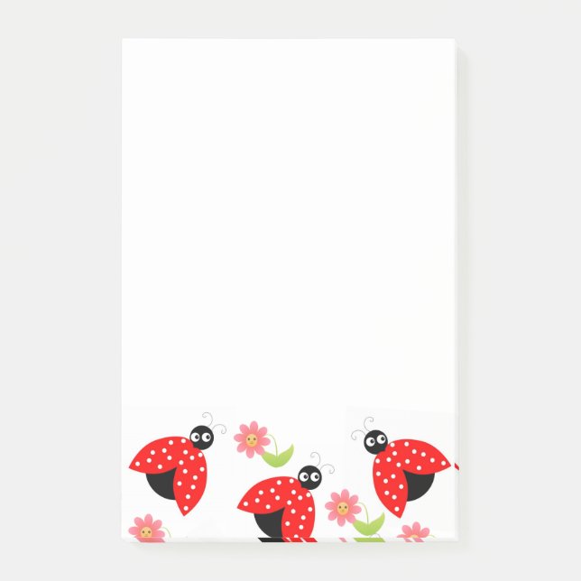 Bloco De Notas Joaninhas Florais de Post-it Notes (Frente)